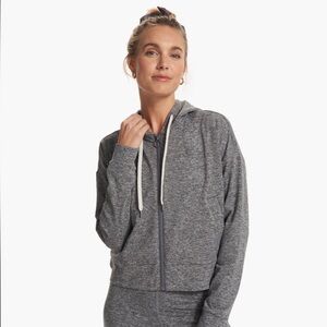 Granite Cropped Hoodie | Women's Heather Grey Zip Up | Vuori NWOT